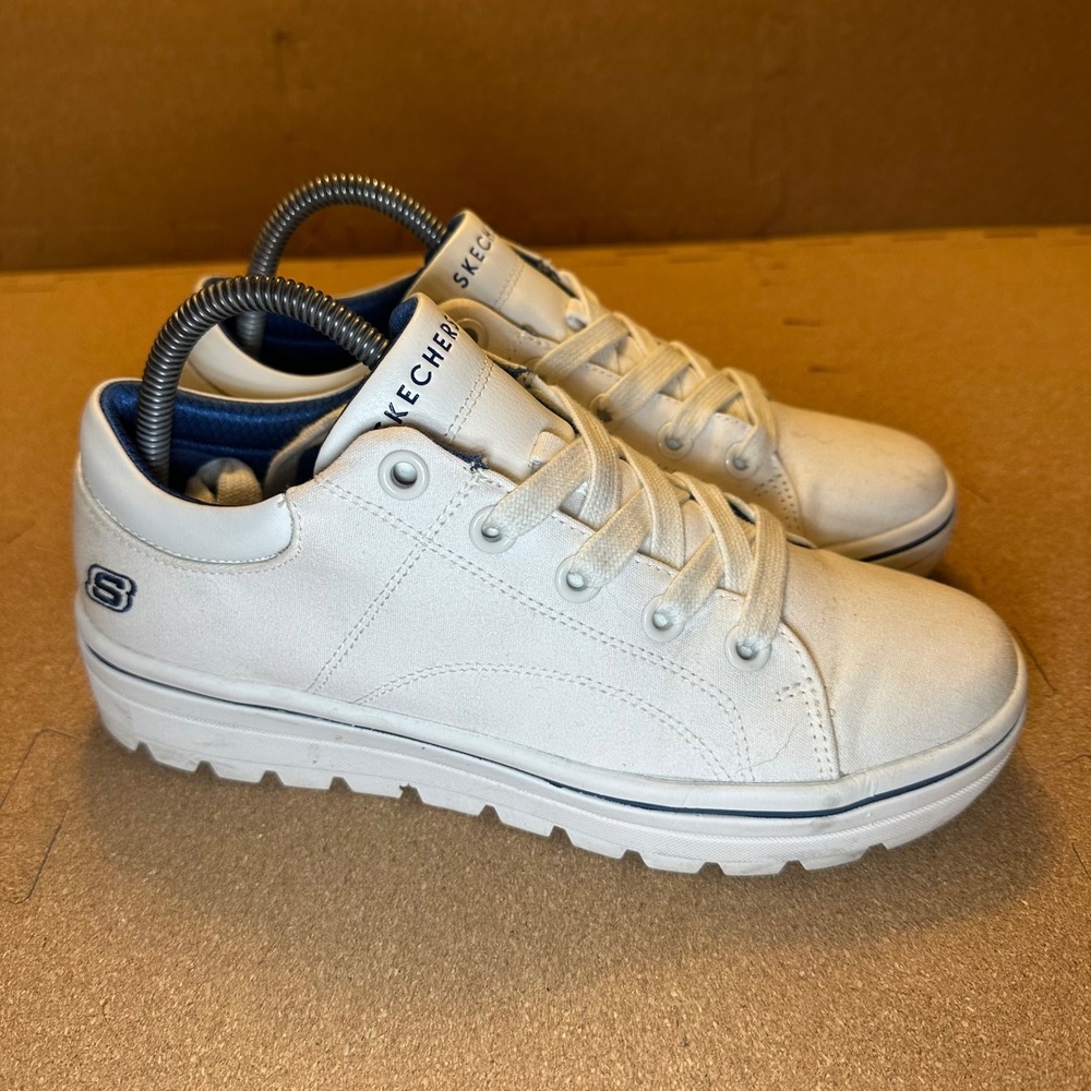 Skechers Street Uno Stand On Air White Platform Sneakers 74100 Womens 8.5